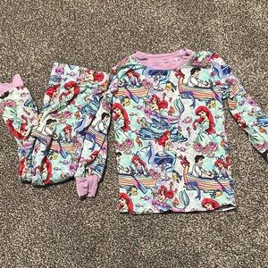 Disney Little Mermaid Kids Pajama Set - Lavender and Multicolor
